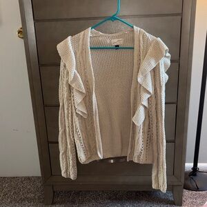 Universal Thread Cream Ruffle Cardigan